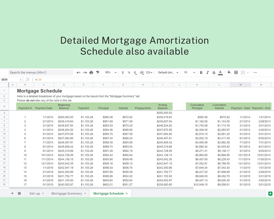 Mortgage Amortization Tracker Easy to Use Template Debt Calculator Loan