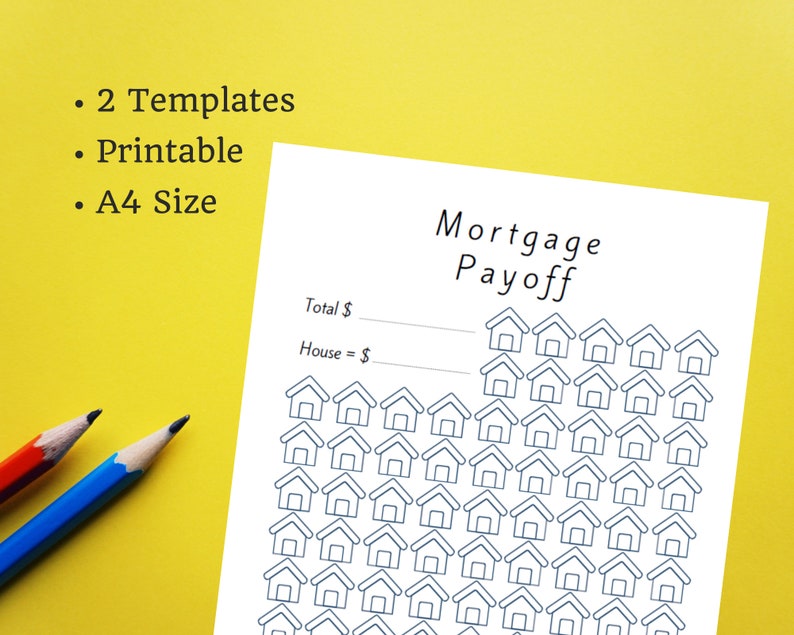 Mortgage Payoff Tracker | Printable | Debt Free House Chart | Home ...
