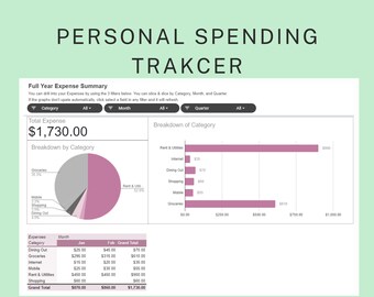 Personal Expense Tracker | Home Spending Trends | Wealth Building | Personal Finance | Easy Budget Tool | Instant Download | Google Sheets