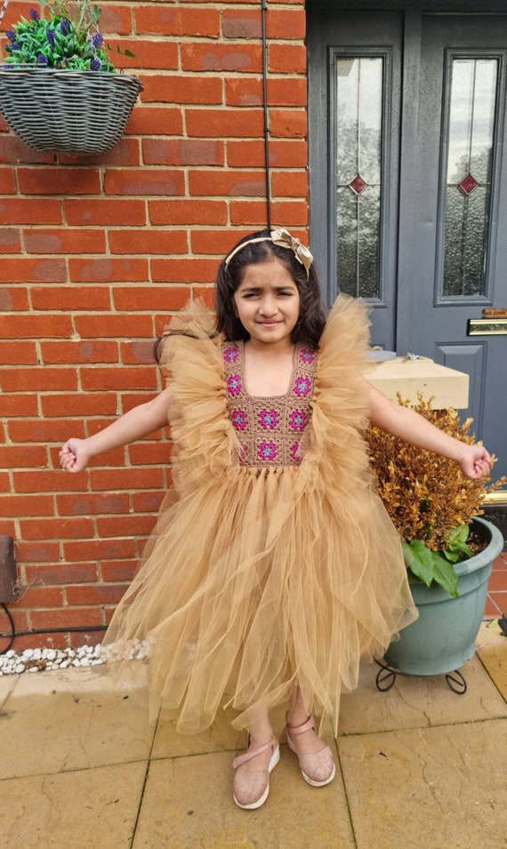 Crochet Dress Tulle Party dress frock Easter Dress
