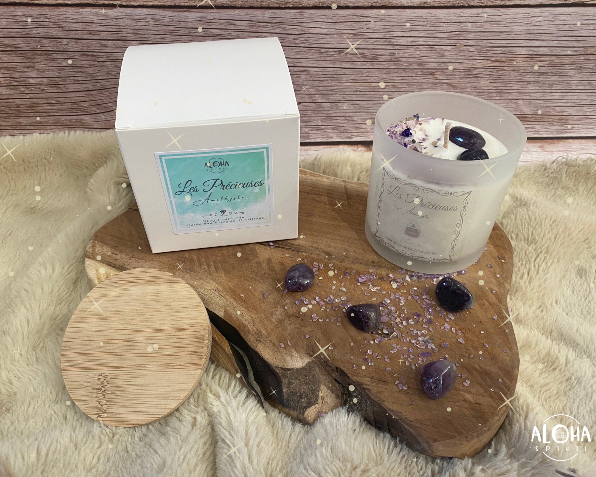 Bougie Précieuse Améthyste & Fleur de Lin