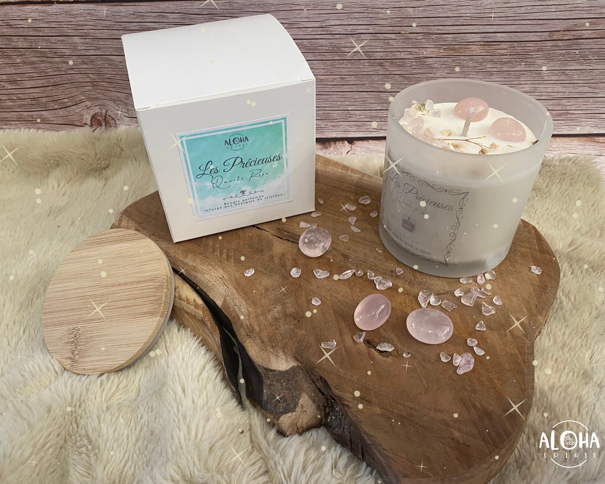 Bougie Précieuse Aventurine Verte & Thé Vert 