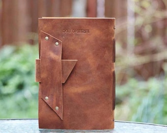 Retro Log Book, Vintage Leather  Journal