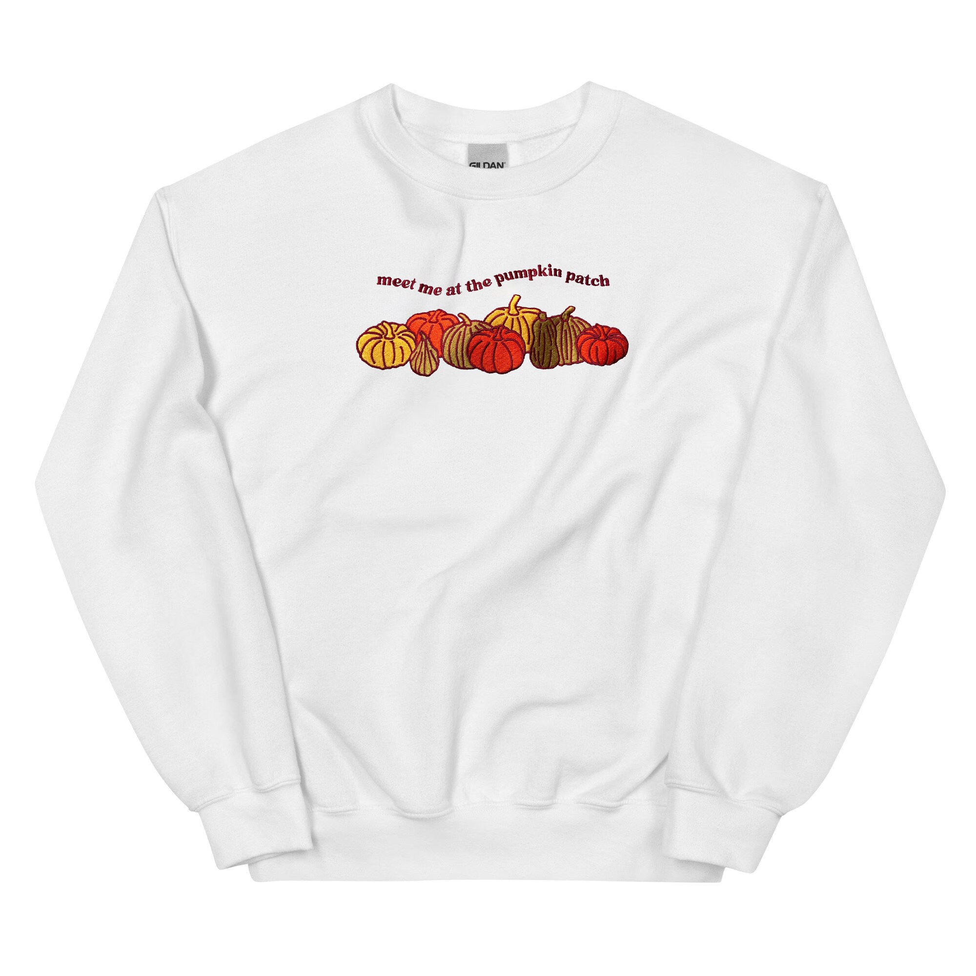 Discover Fall Embroidered Sweatshirt | Meet me at the Pumpkin Patch | Autumn Halloween Embroidered Crewneck