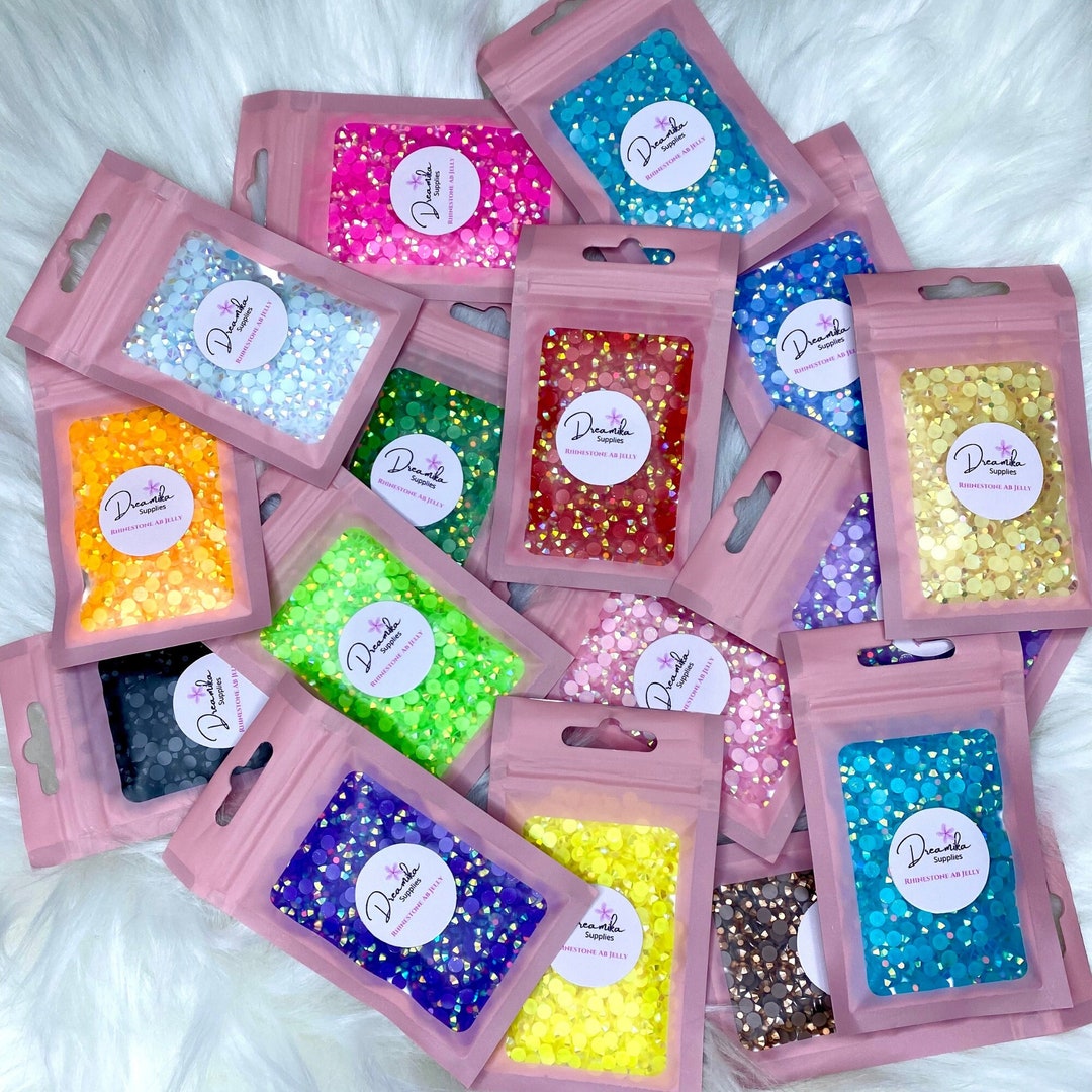 Jelly Rhinestones | 1000 per Bag | Non-hotfix Flatback Resin | AB ...