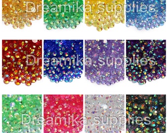 Transparent AB Rhinestones | 1000 per bag|  Non-Hotfix flatback Resin | Rhinestone | 3MM-SS12 | 4MM-SS16 |5MM-SS20 | Craft and Nail Art|