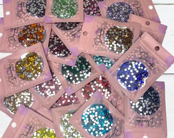 Silver Back Resin Rhinestone|1000 per bag|  Non-Hotfix flatback Resin  | 3MM-SS12 | 4MM-SS16 |5MM-SS20 | DIY,  Nail Art, Tumbler