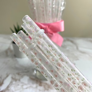 Flowers Straw |Starbucks  straws|Reusable Straws| Replacement Straw| Eco friendly|Tumbler Straw| Cheetah Straws| Plastic Straws