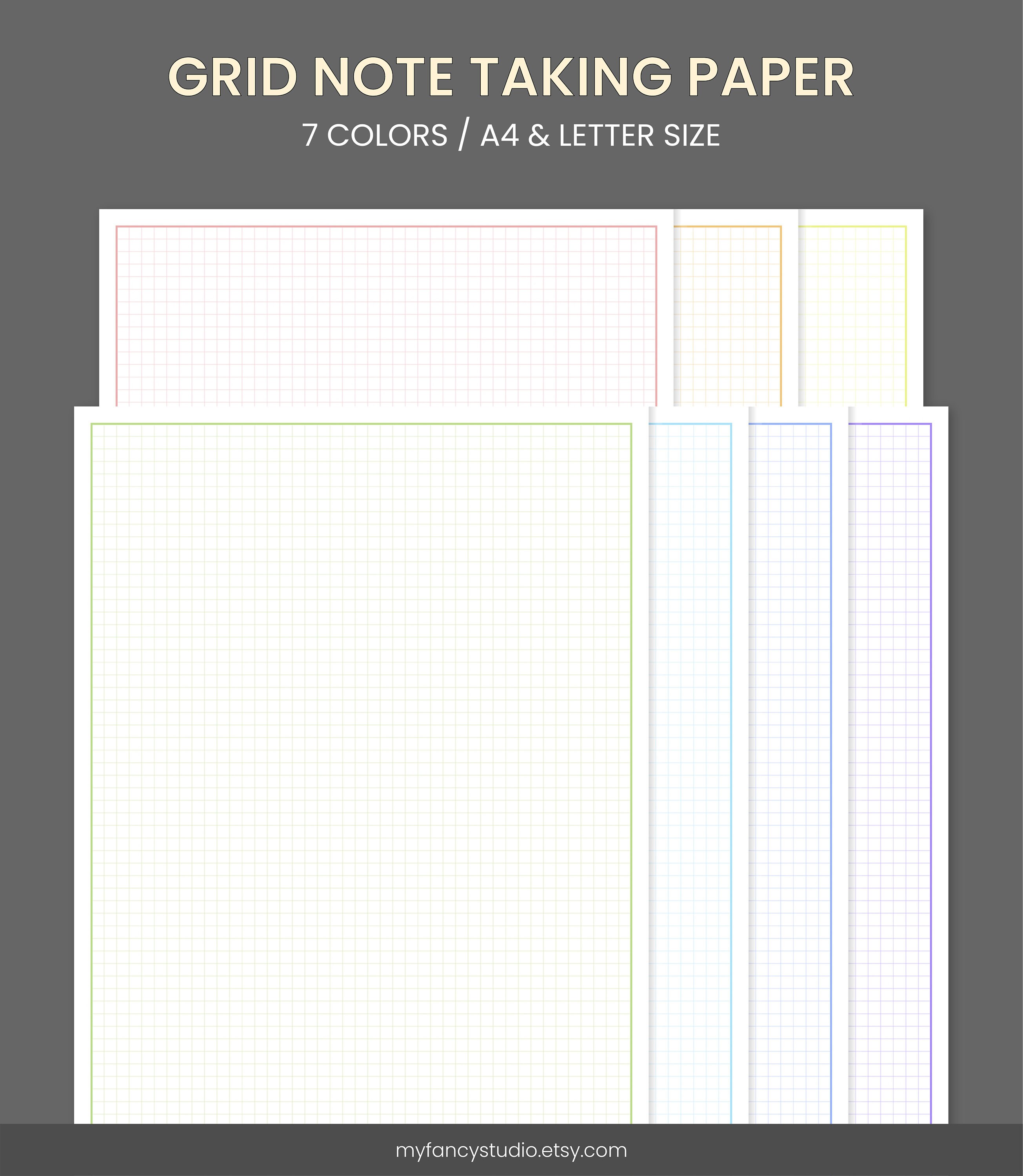 Grid Note Template Grid Note Taking Paper A4 LETTER 7 Etsy Ireland