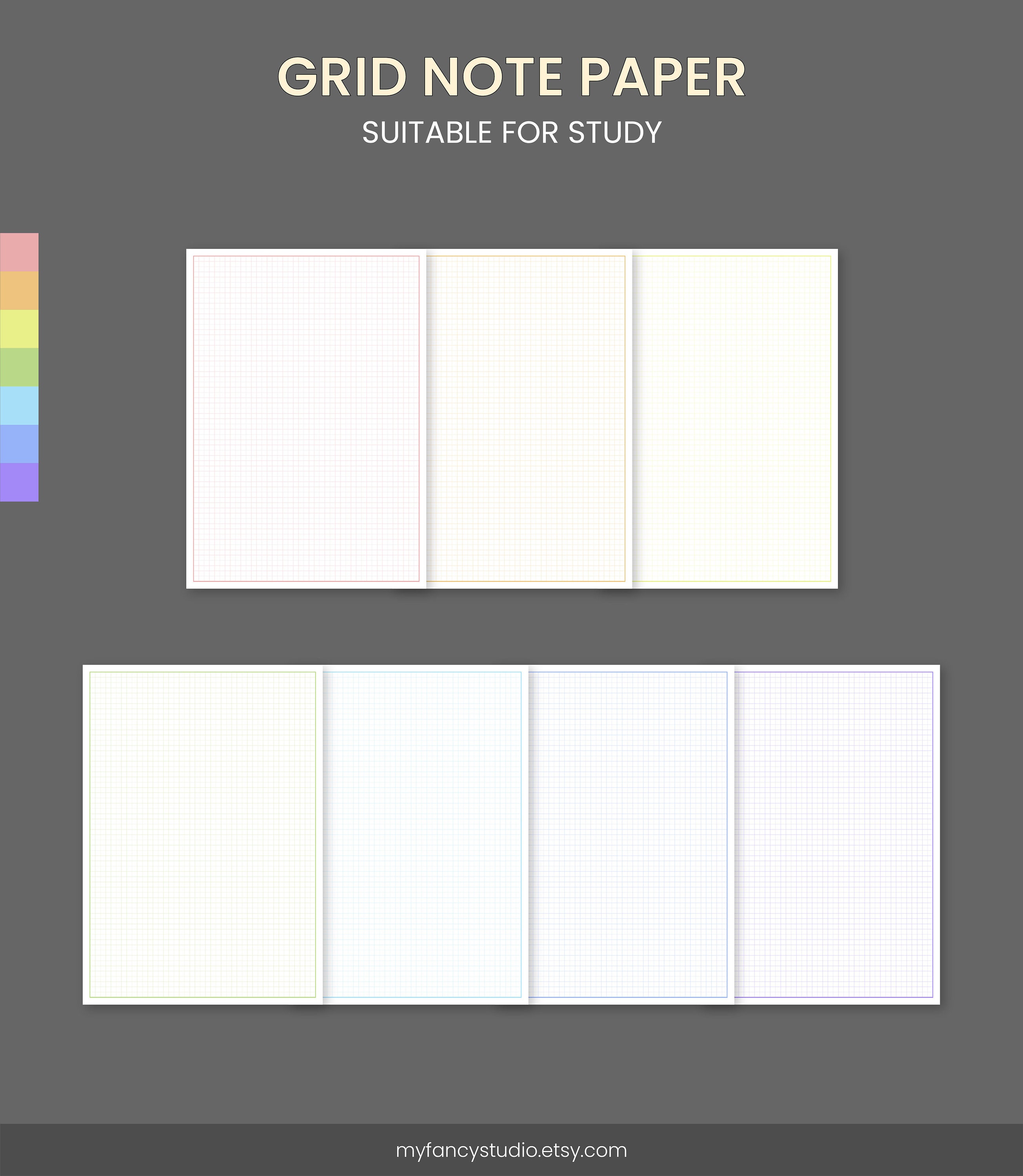 grid note template grid note taking paper a4 letter 7 etsy