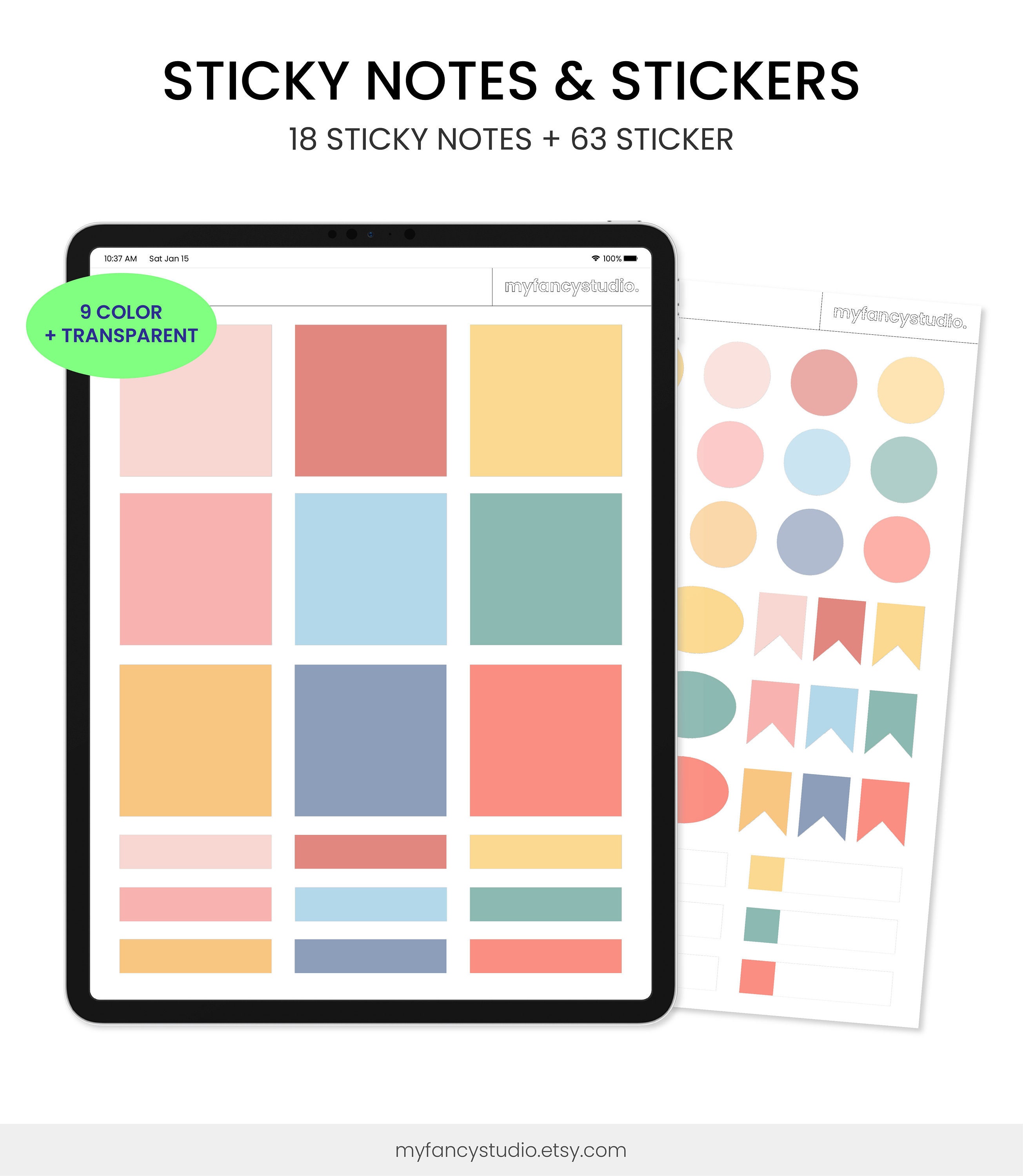 Sticky Notes & Stickers for Goodnotes and Notability. Digital | Etsy