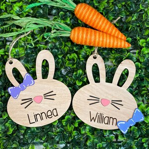 Easter Basket Tag SVG - Personalized Easter Bunny Basket Tag - Laser Cut File - Glowforge SVG