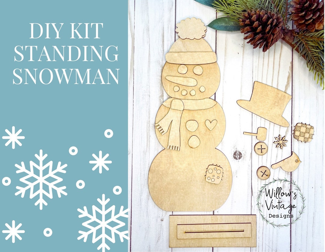 Snowman Shelf Sitter Winter DIY Kit Snowman DIY Etsy