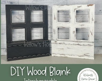 Interchangeable Window Box - DIY Wood Blank - Craft Kit - Mantle Decor - Seasonal Sign