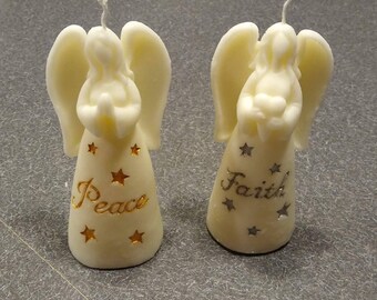 Religious Candles, Angel Candle, Angel wings, Spiritual Decor, Birthday Gifts for Mom, Christmas Presents for Sister, Holiday Gift Idea