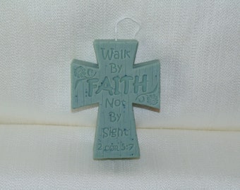 Faith Candle, Cross Candle, Angelic Candle, religious candle, spiritual candle, baptism candle, christening candle, Candle, Holy Candle