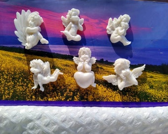 6 Little angel soaps, religious soap, baptism soap, christening soap, spiritual soap, finger soap, hand soap, cherub soaps, cherub angel