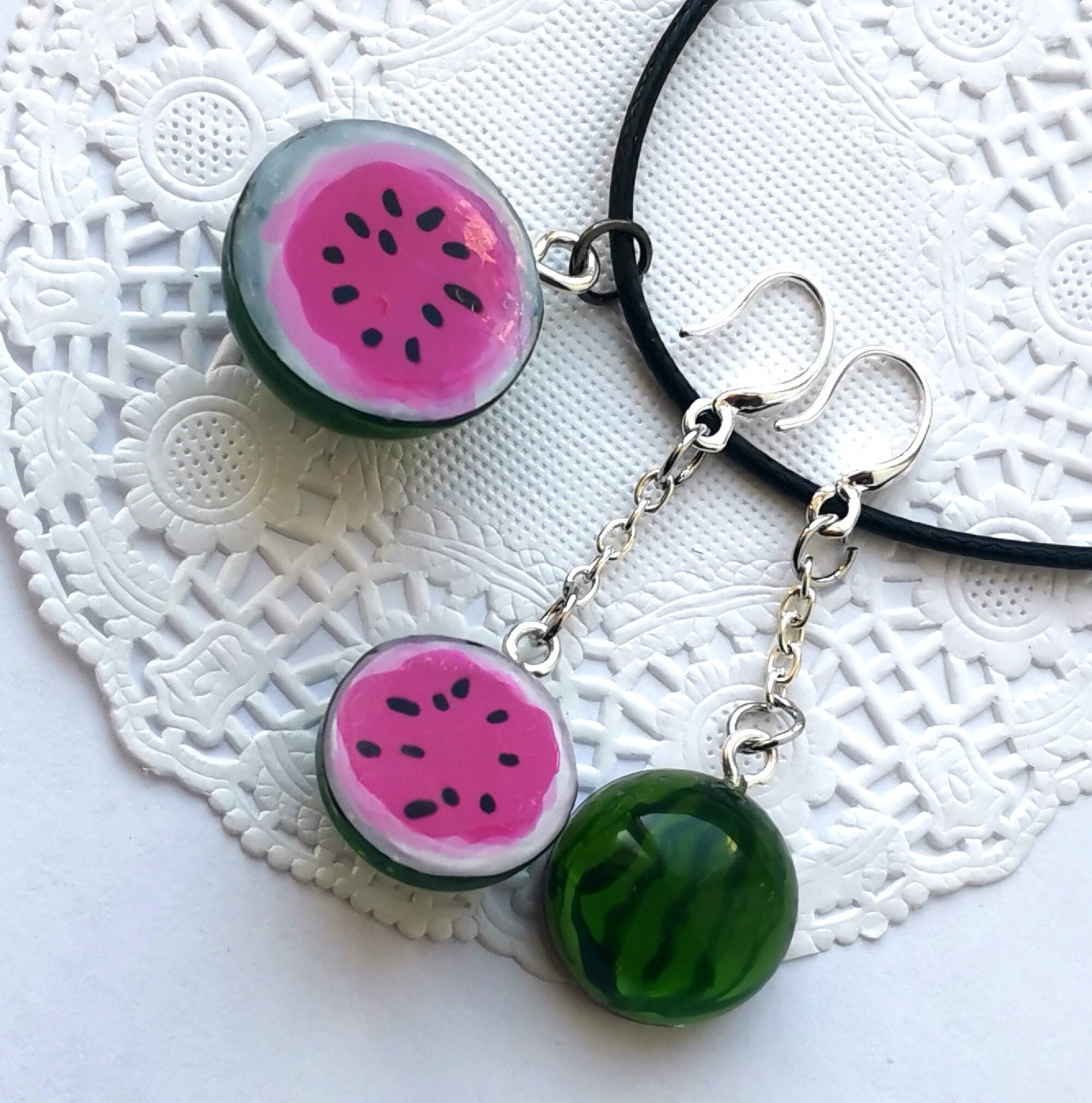 Set fruit jewelry from earrings and pendant Resin earrings Etsy