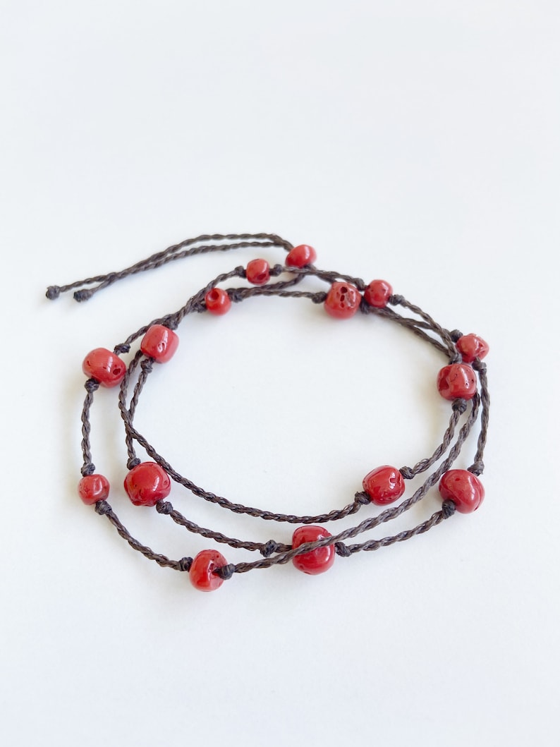 Dainty Red Coral Necklace uk Red Bracelet Mediterranean Coral Choker Gift for Woman Bohemian Crystal Jewellery Beaded Coral Choker uk