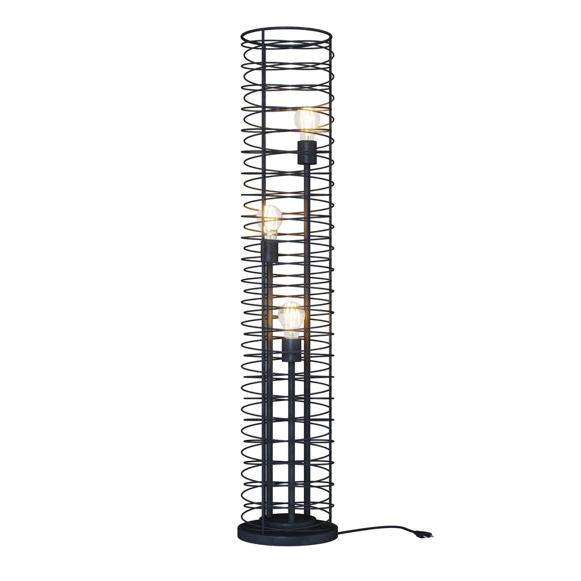 Industrial Spiral Cage Floor Lamp Fitted With 3 X Old Etsy UK