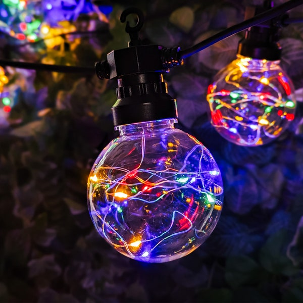 Multi-Coloured LED Globe Wire Festoon Lights - Home, Garden, Christmas, Occasions, Wedding