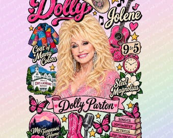 Dolly Parton Memorial Png - 9 do 5 - Barbie z głębi lasu - płaszcz w wielu kolorach - Jolene - Biblioteka wyobraźni - Stalowe magnolie w zachodnim różu