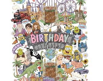 Universal Studios PNG Cumpleaños Niño Parques Temáticos Vacaciones - viaje de chicos chicos vacaciones familiares verano diseño camisetas - descarga digital solamente