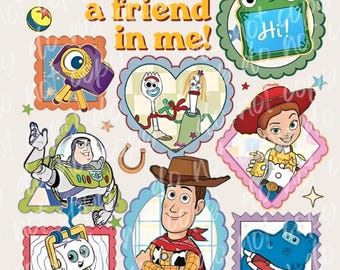 Toy Story 5 masz we mnie przyjaciela Postacie PNG, Woody, Buzz, Jessie, Forky Lilypad, Smarty Pants, Atlas (Pobieranie cyfrowe)