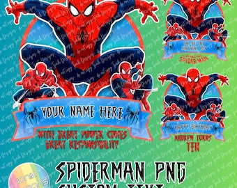Spiderman Niestandardowe urodziny wakacje PNG - Nowy dzień powitania domu spersonalizowana koszulka na tort dekoracja baner Spider-Man Peter Parker