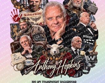 Anthony Hopkins PNG - projekt koszulki, opakowanie na kubek, milczenie owiec, Hannibal, Hitchcock, Westworld, Ojciec, Lew w zimie