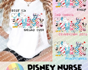 Niestandardowa pielęgniarka Disney Png, wydarzenia dla personelu, zespoły pielęgniarskie, słodka kreskówkowa Myszka Miki i Stitch Baymax Minnie, student pielęgniarstwa praktykujący na oddziale intensywnej terapii noworodków (OITU)