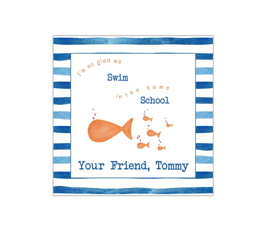 Printable Valentine's Day Goodie Bag Tag Goldfish Crackers Editable Tag ...