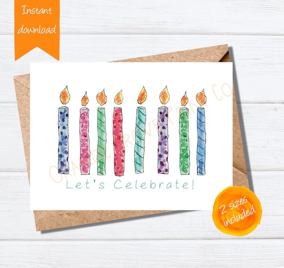 Printable Birthday Card Lets Celebrate Card Birthday - Etsy