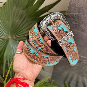Turquoise Boho Belt - Etsy display picture 3
