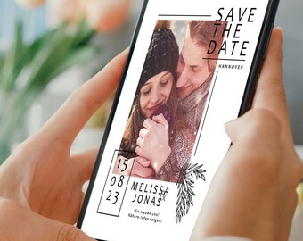 Digitale Save the Date Karte - Whats App, EMail oder zum ausdrucken - Einladung - Einladungskarte - Personalisiert - Hochzeit