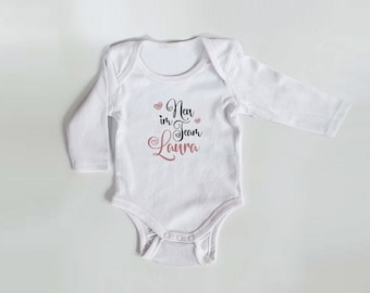 Personalisierter Body mit langen Armen, Gr. 62,  100% Baumwolle, Organic Cotton, Geschenk, Geschenkidee zur Geburt, Neu im Team