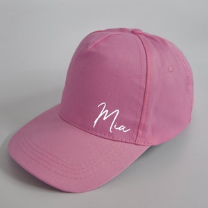 Kinder Cap personalisiert Basecap Baseballcap Cappy Rosa Mütze mit Namen Bild 2