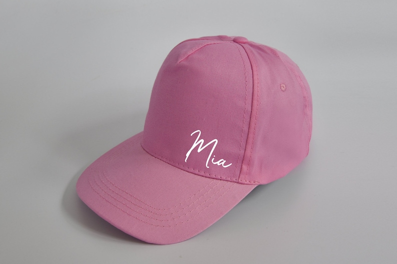 Kinder Cap personalisiert Basecap Baseballcap Cappy Rosa Mütze mit Namen Bild 2