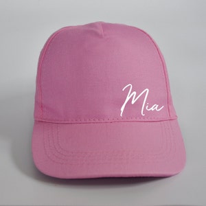 Kinder Cap personalisiert Basecap Baseballcap Cappy Rosa Mütze mit Namen Bild 1