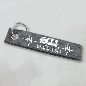 Caravan keychain personalized with desired text, camping, pendant with text, keychain, gift idea