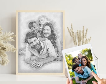 Personalisierte Bleistift Zeichnung vom Foto | Digitale Skizze | Bleistiftzeichnung | Personalisiert | Bleistiftskizze | Poster