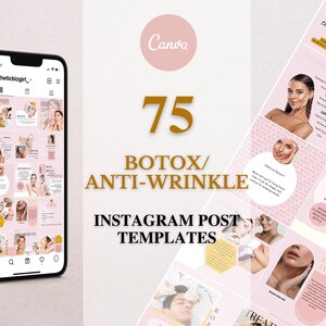 Botox Instagram Templates | Anti-Wrinkle Treatment Social Media Templates | Dermal Filler Templates | Esthetician Posts | Canva Template