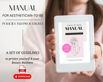 Manual Policies and Procedures in Aesthetic Instant Download, Aesthetician Student Training Manual Printable, Client Consultation