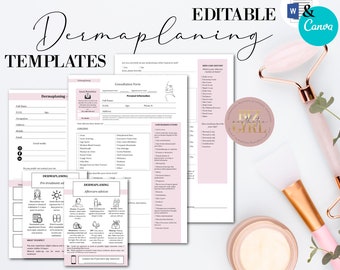 Editable Dermaplaning Templates, Dermaplaning Forms, Esthetician Forms, Facial Consultation Form, Beauty Business Forms, Client Intake Form