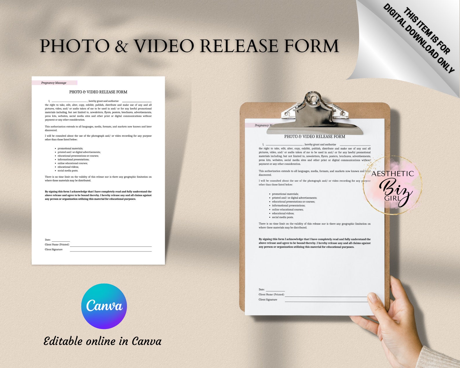 Pregnancy Massage Client Intake Forms, Editable Prenatal Consultation ...