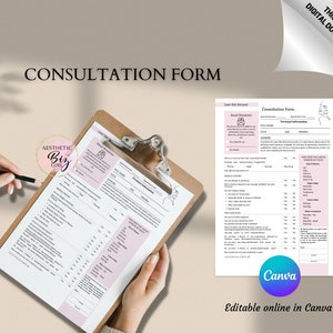 Laser Hair Removal Client Intake Forms, Editable in Canva Template, Esthetician Consultation Form, Beauty/ Spa Salon, Aftercare Cards image 2