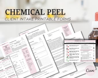 Chemical Peel Consultation Forms | Esthetician Client Intake Forms | Peeling Consent Forms | Beauty Salon Templates | Editable in Canva