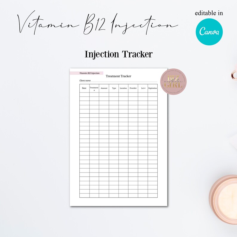 Editable Vitamin B12 Injection Forms B12 Client Intake Form Etsy België