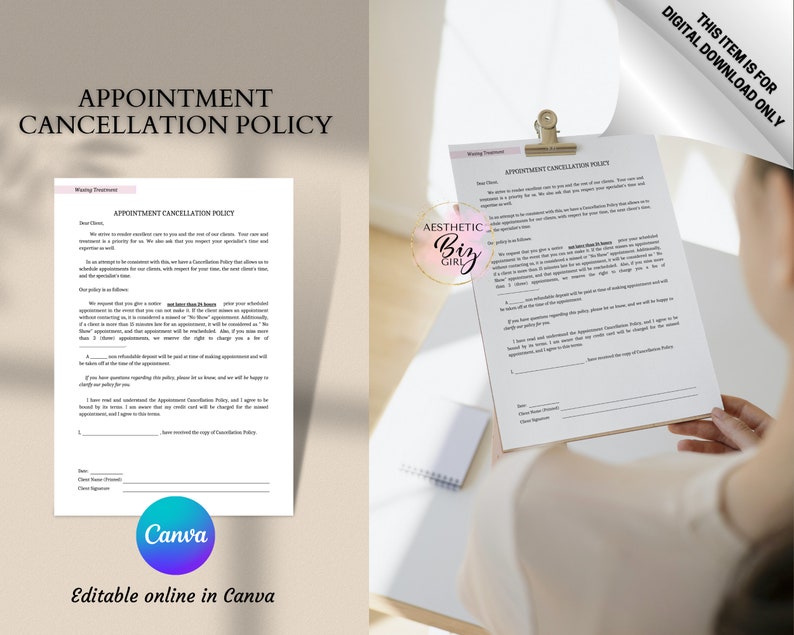 Laser Hair Removal Client Intake Forms, Editable in Canva Template, Esthetician Consultation Form, Beauty/ Spa Salon, Aftercare Cards image 6