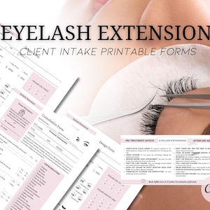 Editable Eyelash Extensions Forms, Lash Tech Consultation, Lash Artist Consent, Esthetcian Form, Canva Template, Lash Aftercare, Lash Intake
